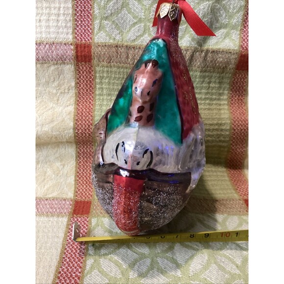 Vintage Art Glass Noah's Ark Hand Painted Christmas Tree Ornament Marked Poland - Picture 7 of 12